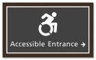 Accessible Entrance Sign w/Dynamic ISA Symbol & Right Arrow