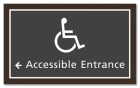 Accessible Entrance Sign w/ISA Symbol & Left Arrow