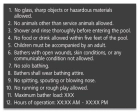 Atlanta, Georgia Pool Rules Sign