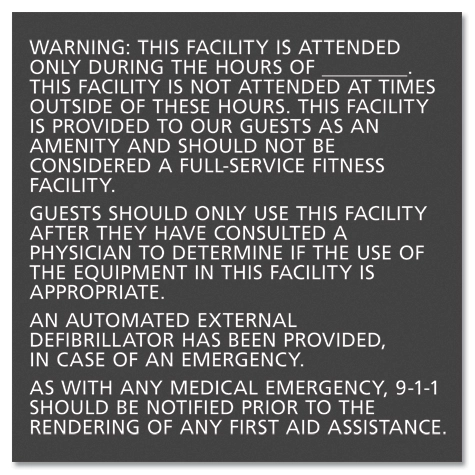 Automated External Defibrillator Sign w/Hours