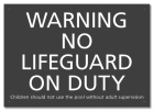California No Lifeguard on Duty Sign