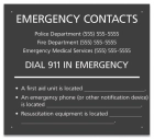 Connecticut Emergency Contacts Pool Sign