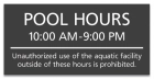 Delaware Pool Hours Sign