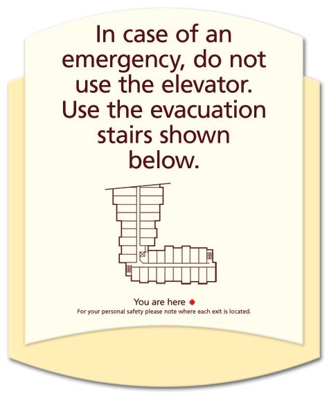 Elevator Evacuation Map (stairs shown)