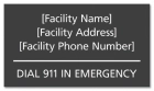 Emergency Dial 911 Pool Sign