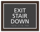 "Exit Stair Down" Egress Sign - CA Compliant