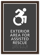 Exterior Area for Assisted Rescue Sign - Dynamic ISA Symbol