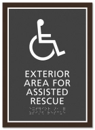Exterior Area for Assisted Rescue Sign - ISA Symbol
