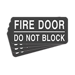 Fire Door - Do Not Block Label - 4 Pack