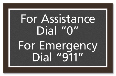 For Assistance Dial "0"...