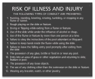 Georgia Water Slide Risk of Illness and Injury Sign