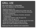 Grill Use Sign