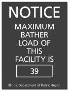 Illinois Maximum Bather Load Pool & Spa Sign