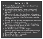 Indiana Pool Rules Sign