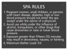 Indiana Spa Rules Sign