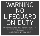 Maine No Lifeguard On Duty Warning Sign
