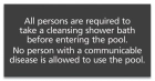 Massachusetts Pool Rules Health Sign