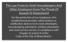 Miami Beach, FL: Housekeeper Protection Notice - Self Adhesive - 8 Pk