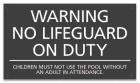 Minnesota No Lifeguard On Duty Warning Sign