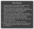 New Hampshire Spa Rules Sign
