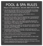 New Jersey Pool and Spa Rules Sign