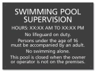 New Jersey Swimming Pool Supervision Sign