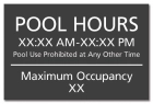 New York Pool Hours and Max Occupancy Sign