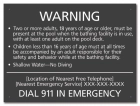 New York State Pool Supervision Warning Sign