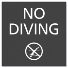 No Diving Sign with Symbol