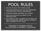 North Carolina Pool Rules and Emergency Phone Sign