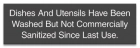Not Commercially Sanitized Sign - Alabama Compliant