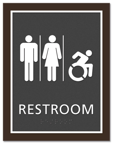 Restroom Sign w/Unisex & Dynamic ISA Symbols