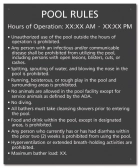 Rhode Island Pool Rules Sign
