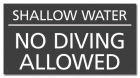 Shallow Water No Diving Sign - Arizona and South Carolina
