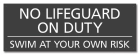 South Carolina No Lifeguard On Duty Sign