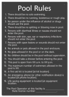 South Carolina Pool Rules Sign