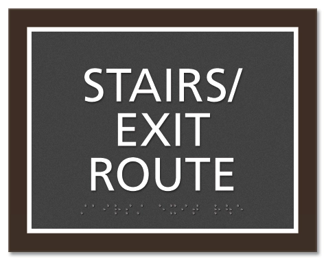 "Stairs/Exit Route" Egress Sign - CA Compliant