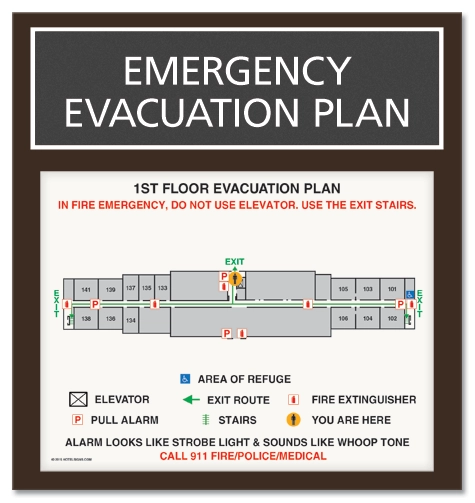 Standard Entrance Evacuation Plans - CA Compliant