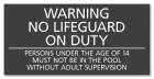 Texas No Lifeguard Pool Sign