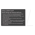 "Using a Debit Card?" Easel Sign