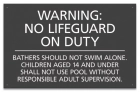 Utah No Lifeguard Pool Sign