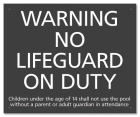 Warning No Lifeguard on Duty Sign