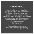 Warning Sign: Enclosed Parking Facilities