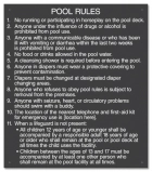 Washington Pool Rules Sign