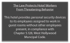 West Hollywood CA Housekeeper Protection Notice - Acrylic - 4 Pk