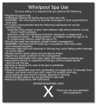 Whirlpool Spa Use Sign