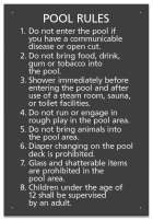 Wisconsin Pool Rules Sign