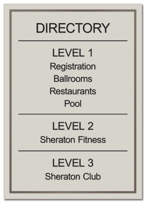 10-Line Elevator Lobby Directory Sign