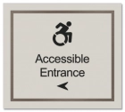 Accessible Entrance Left Sign w/Dynamic ISA Symbol