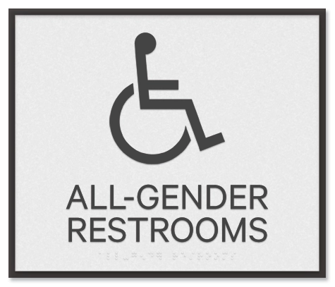 All-Gender Restroom Sign w/ISA Symbols